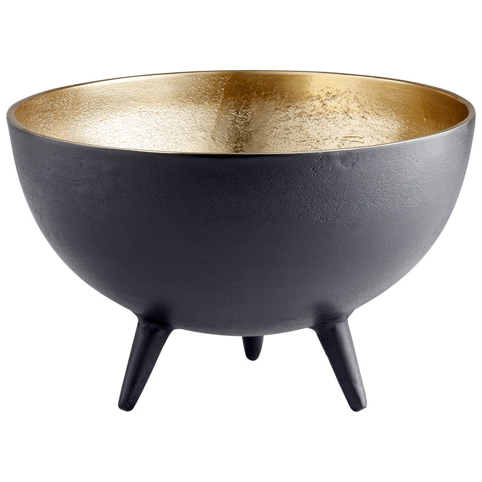 Cyan 10637 Bowl, Matt Black And Gold