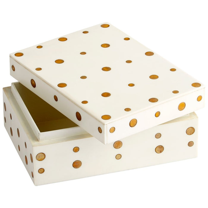 Cyan 10658 Container, White And Brass