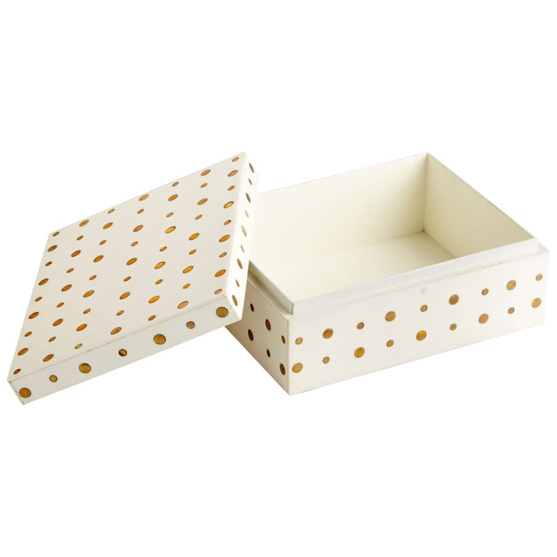 Cyan 10659 Container, White And Brass
