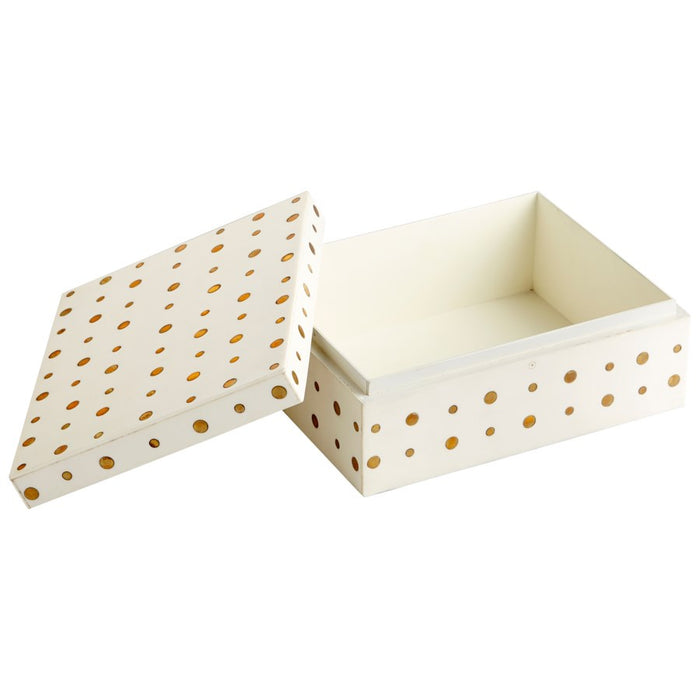 Cyan 10659 Container, White And Brass