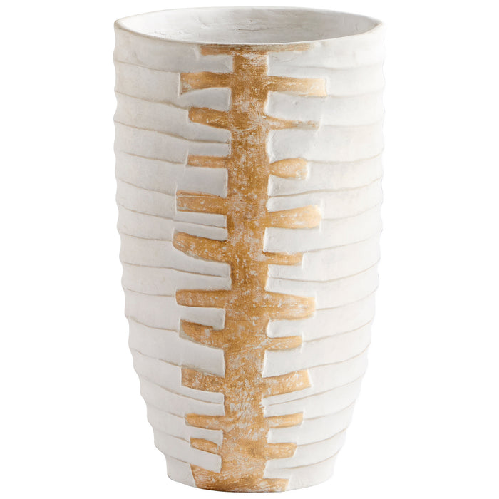 Cyan 10672 Vase, White And Gold