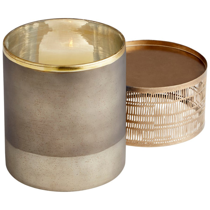 Cyan 10700 Candleholder, Black Onyx And Antique Brass