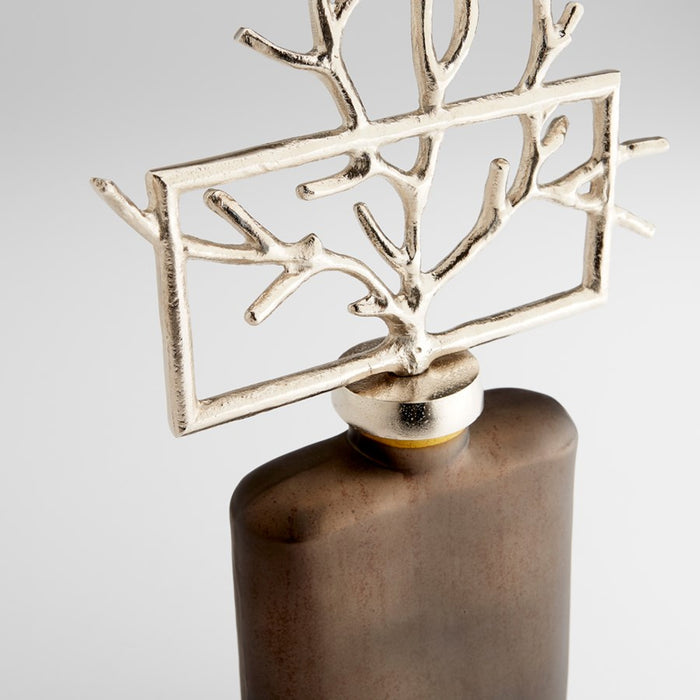 Cyan 10702 Sculpture, Black Onyx And Nickel