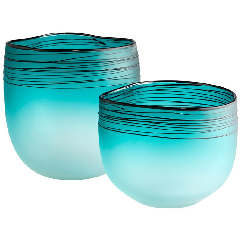 Cyan 10893 Vase, Blue And White