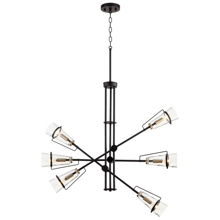 Cyan 10901 Six Light Pendant, Noir / Aged Brass