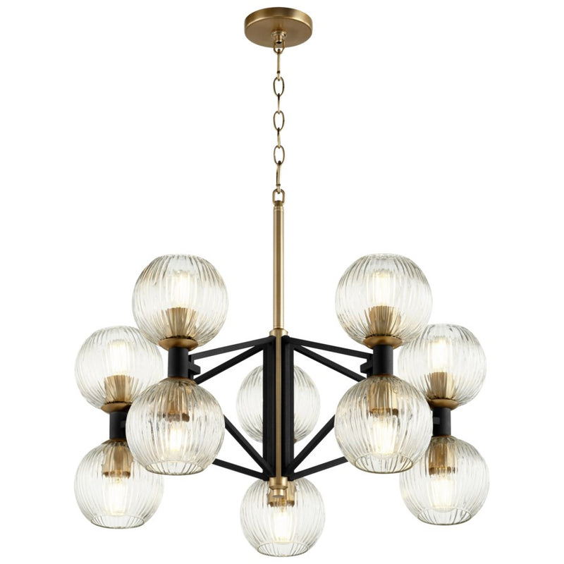 Cyan 10965 Ten Light Chandelier, Noir / Aged Brass