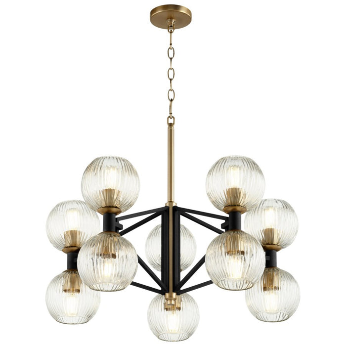 Cyan 10965 Ten Light Chandelier, Noir / Aged Brass