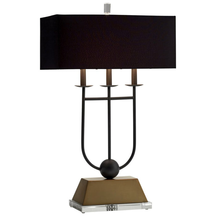 Cyan 10983 Three Light Table Lamp, Black And Gold