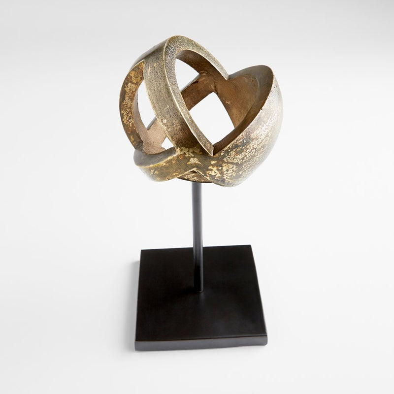 Cyan 11011 Sculpture, Antique Brass And Black