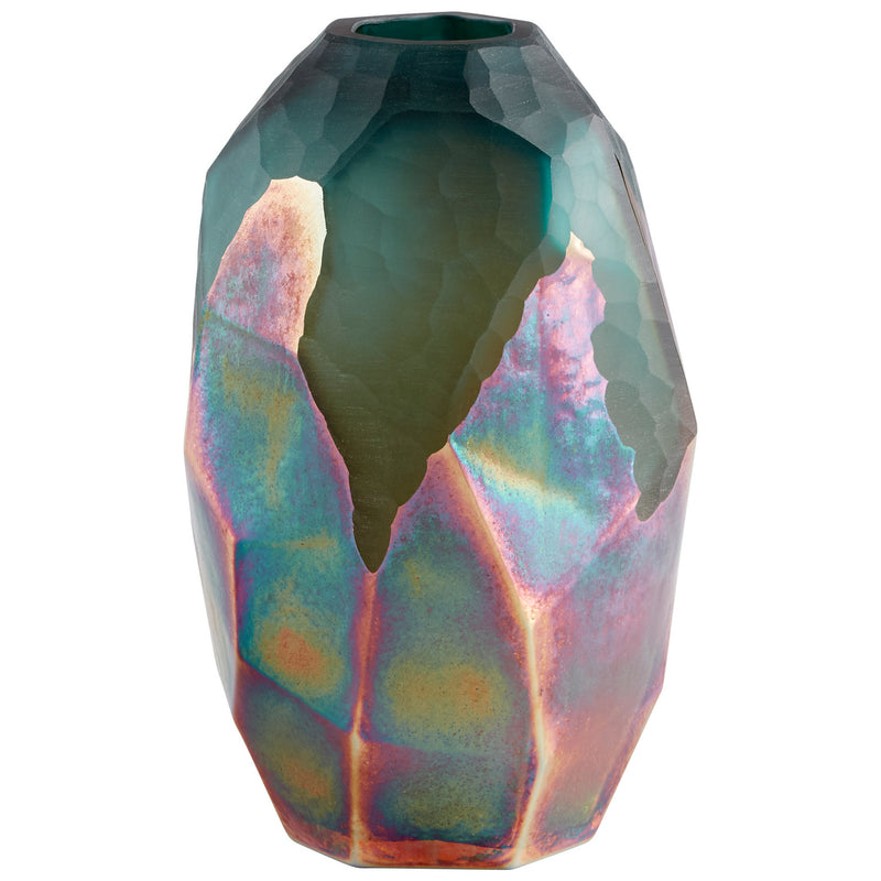 Cyan 11063 Vase, Green And Gold