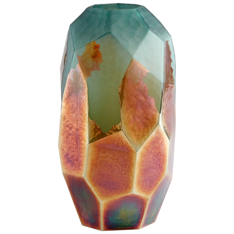 Cyan 11064 Vase, Green And Gold