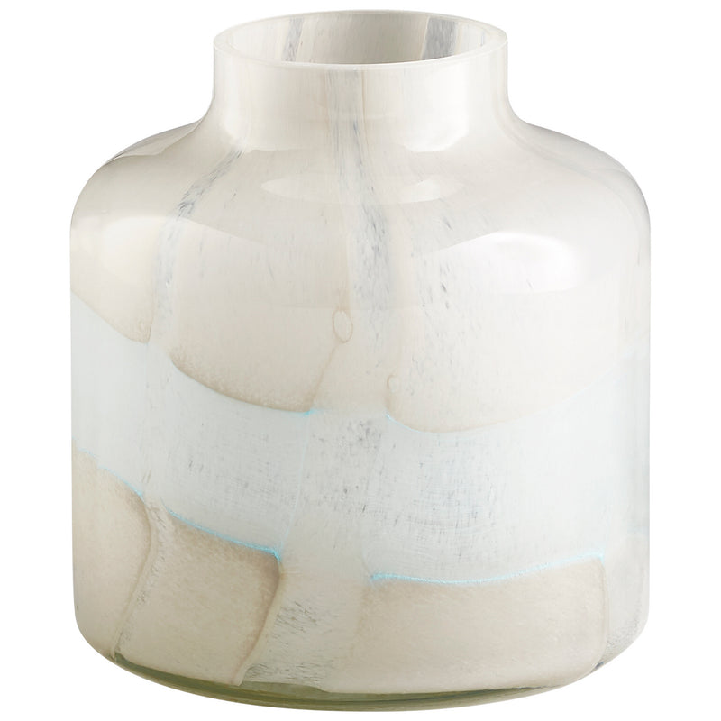 Cyan 11077 Vase, Tan And Aqua