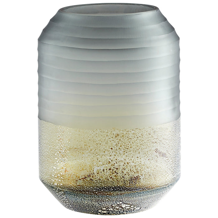 Cyan 11103 Vase, Grey And Guilded Silver