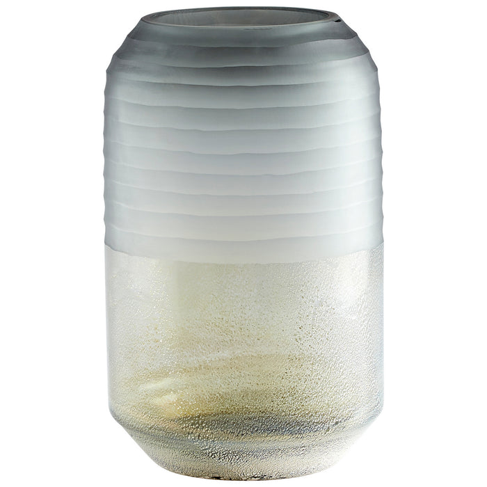 Cyan 11104 Vase, Grey And Guilded Silver