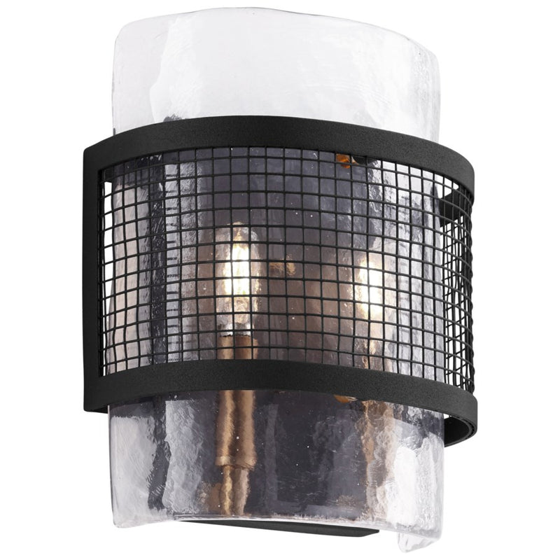 Cyan 11116 Two Light Wall Mount, Noir / Aged Brass