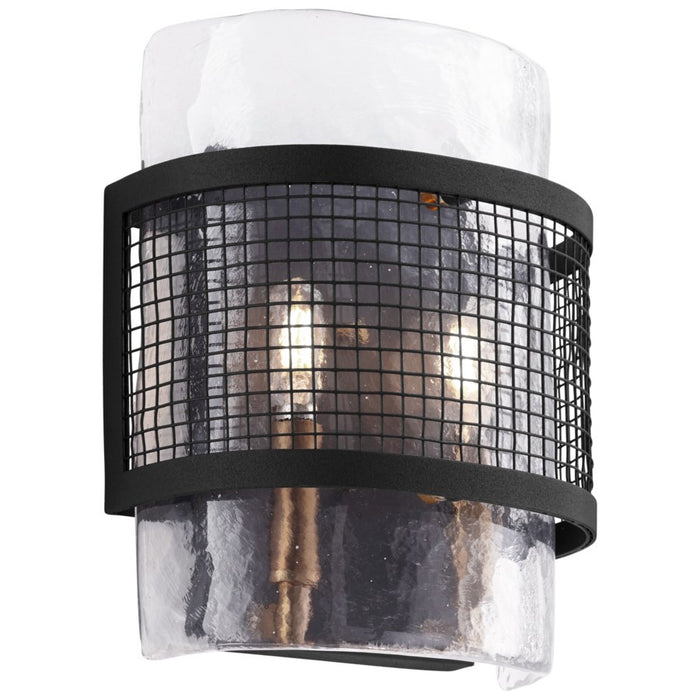 Cyan 11116 Two Light Wall Mount, Noir / Aged Brass