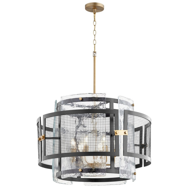 Cyan 11118 Six Light Chandelier, Noir / Aged Brass