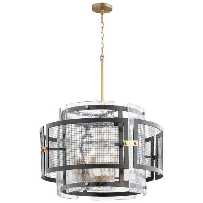 Cyan 11118 Six Light Chandelier, Noir / Aged Brass