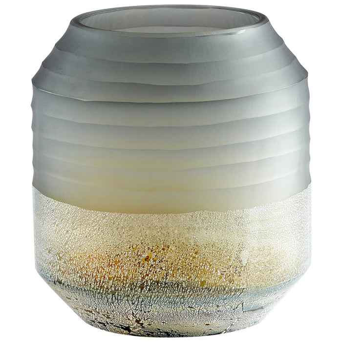 Cyan 11102 Vase, Grey And Guilded Silver