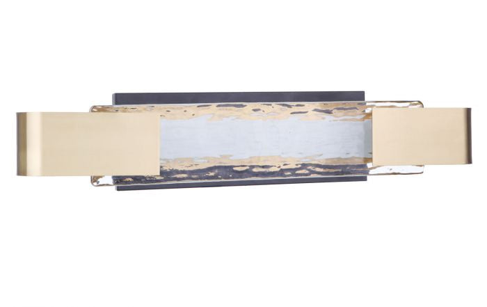 Craftmade 11924FBSB-LED LED Vanity, Flat Black/Satin Brass
