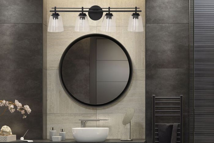 Craftmade 19633FB4 Four Light Vanity, Flat Black