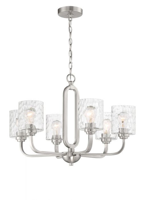 Craftmade 54226-BNK Six Light Chandelier, Brushed Polished Nickel