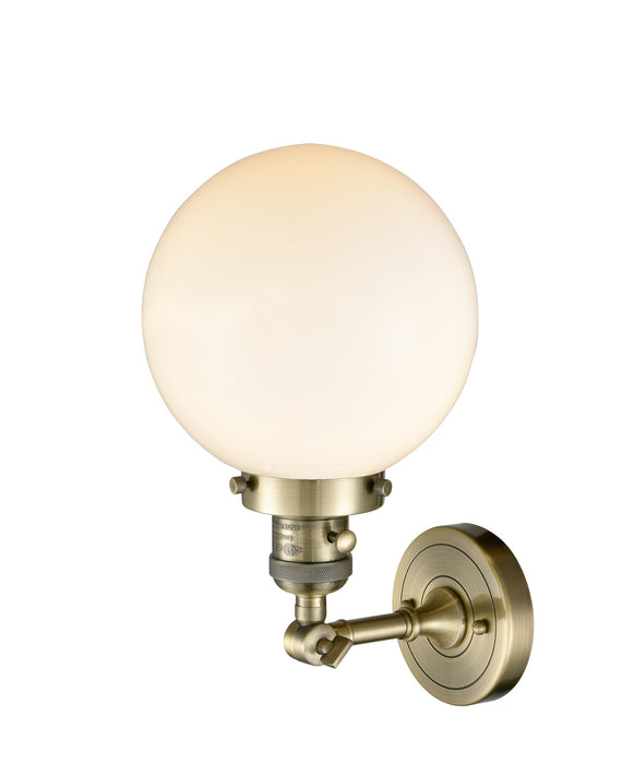 Innovations 203SW-AB-G201-8 One Light Wall Sconce, Antique Brass