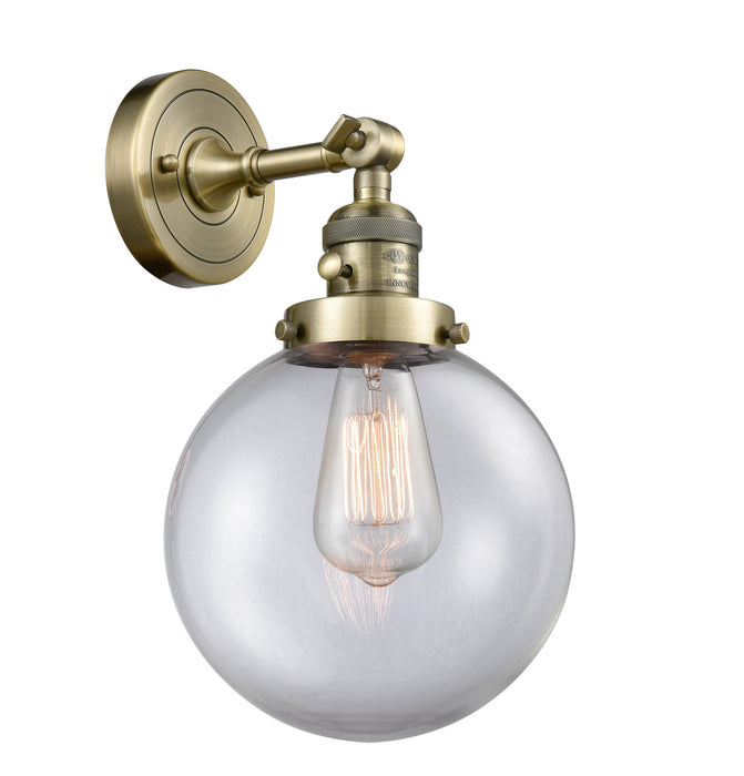 Innovations 203SW-AB-G202-8 One Light Wall Sconce, Antique Brass
