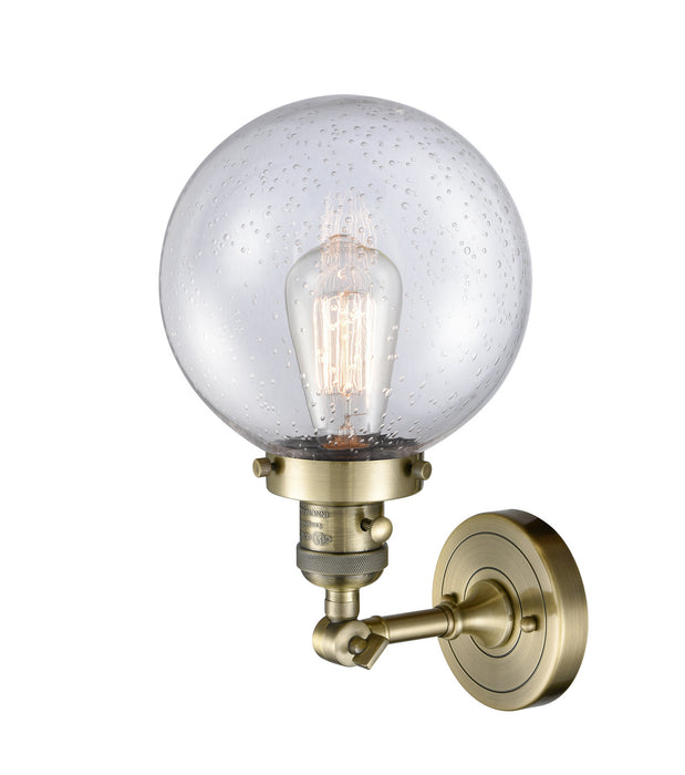 Innovations 203SW-AB-G204-8 One Light Wall Sconce, Antique Brass
