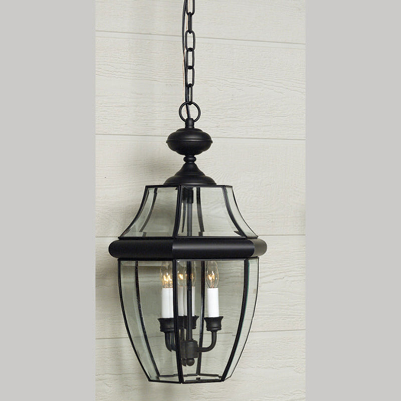 Quoizel NY1179K Three Light Outdoor Hanging Lantern, Mystic Black