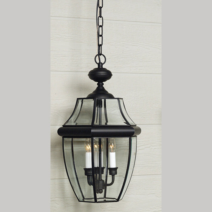 Quoizel NY1179K Three Light Outdoor Hanging Lantern, Mystic Black