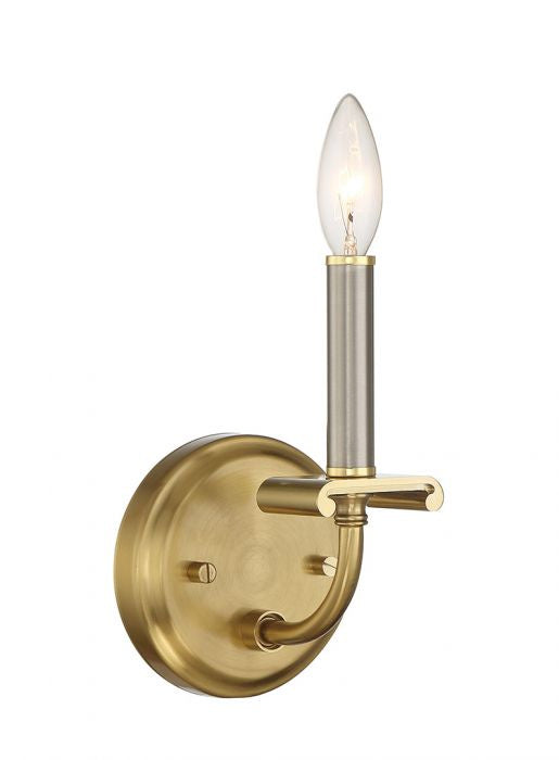 Craftmade 54861-BNKSB One Light Wall Sconce, Brushed Polished Nickel/Satin Brass