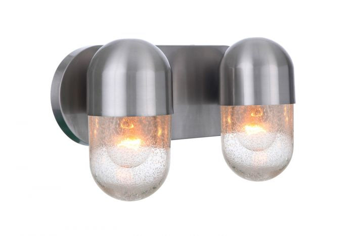 Craftmade 55002-BNK Two Light Vanity, Brushed Polished Nickel