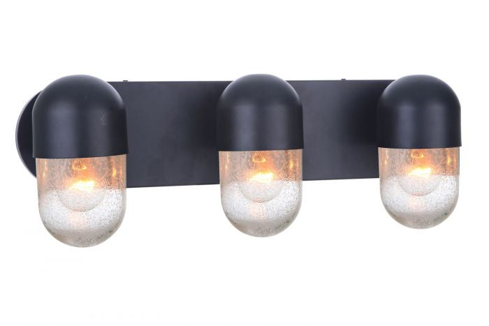 Craftmade 55003-FB Three Light Vanity, Flat Black
