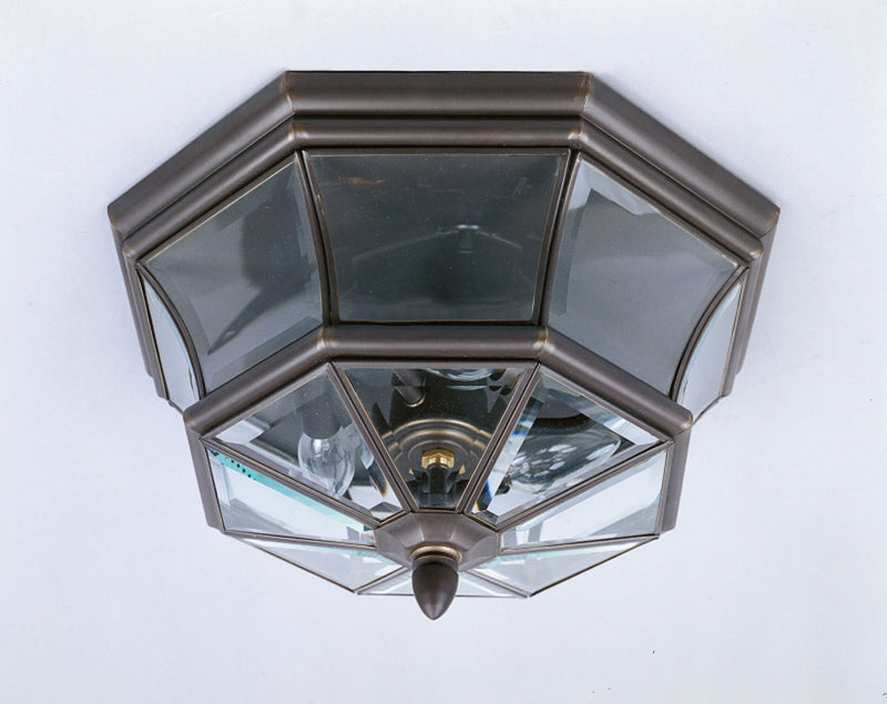 Quoizel NY1794Z Three Light Outdoor Flush Mount, Medici Bronze