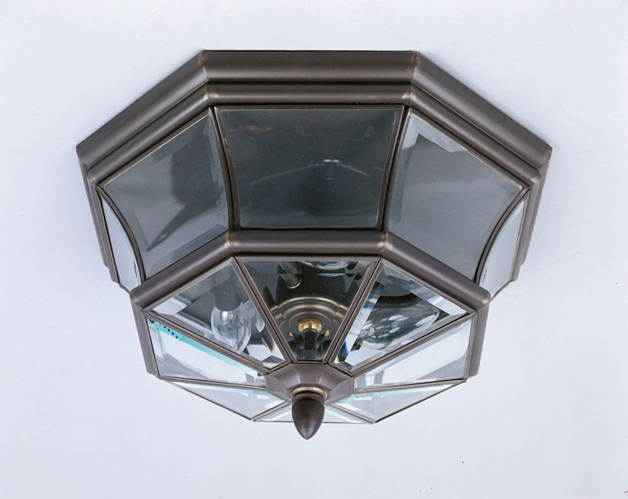 Quoizel NY1794Z Three Light Outdoor Flush Mount, Medici Bronze