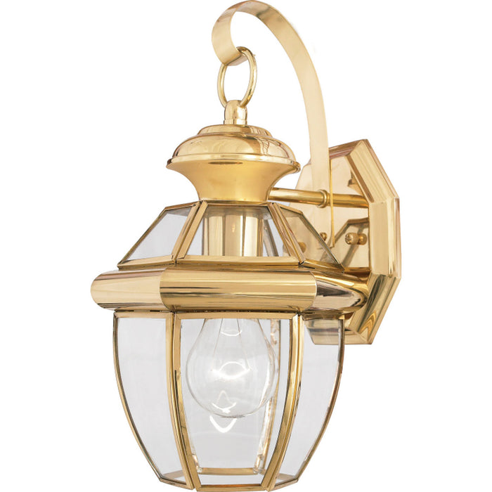 Quoizel NY8315B One Light Outdoor Wall Lantern, Polished Brass