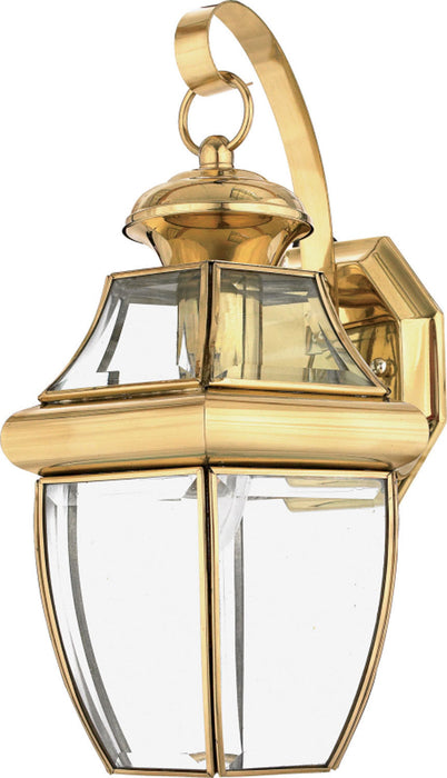 Quoizel NY8316B One Light Outdoor Wall Lantern, Polished Brass