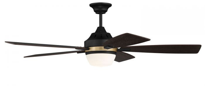 Craftmade FRS52FBSB5 52"Ceiling Fan, Flat Black/Satin Brass