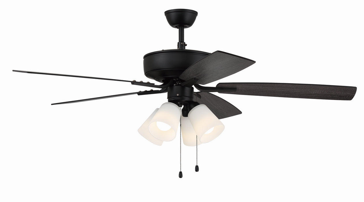 Craftmade P114FB5-52FBGW 52"Ceiling Fan, Flat Black