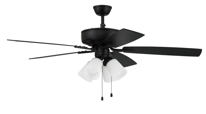 Craftmade P114FB5-52FBGW 52"Ceiling Fan, Flat Black