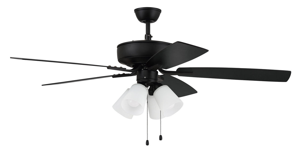 Craftmade P114FB5-52FBGW 52"Ceiling Fan, Flat Black