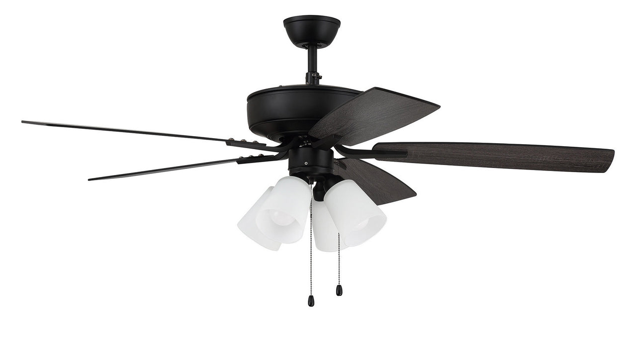 Craftmade P114FB5-52FBGW 52"Ceiling Fan, Flat Black