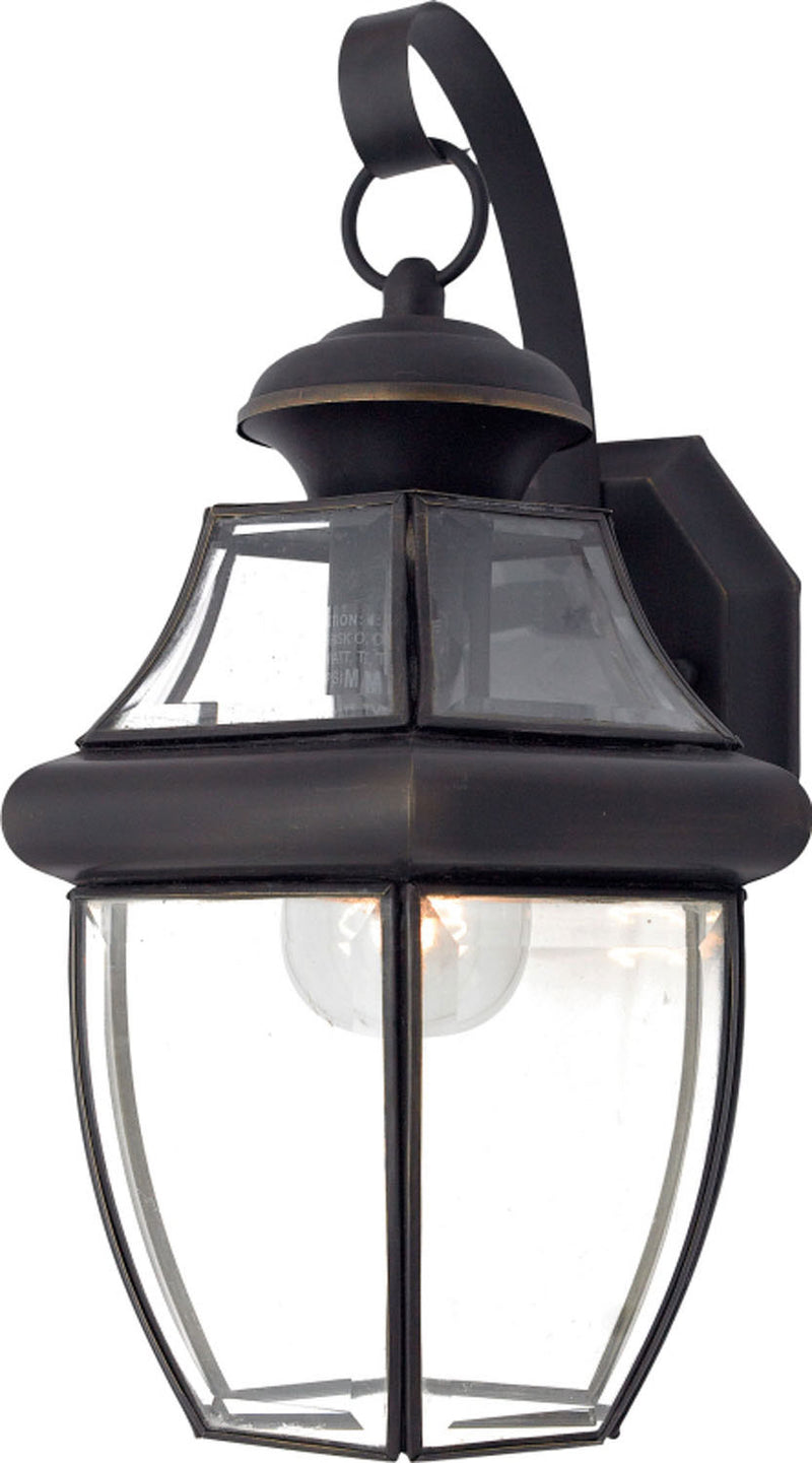 Quoizel NY8316Z One Light Outdoor Wall Lantern, Medici Bronze