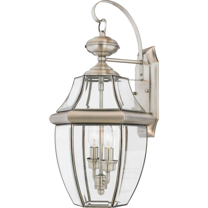 Quoizel NY8317P Two Light Outdoor Wall Lantern, Pewter