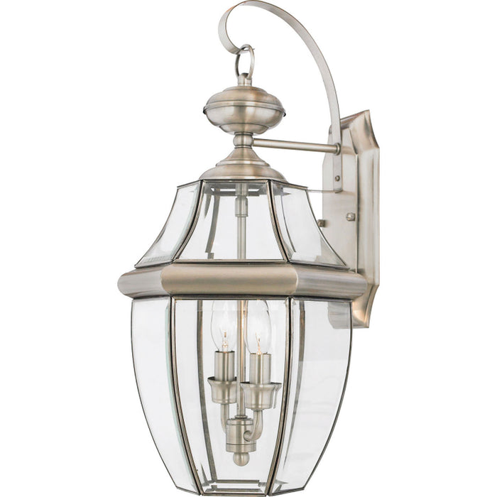 Quoizel NY8317P Two Light Outdoor Wall Lantern, Pewter