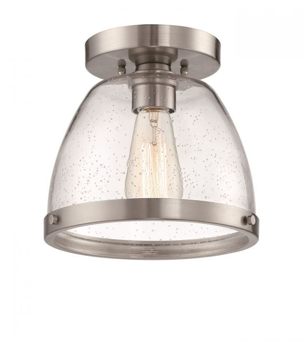 Craftmade X1408-BNK One Light Flushmount, Brushed Polished Nickel