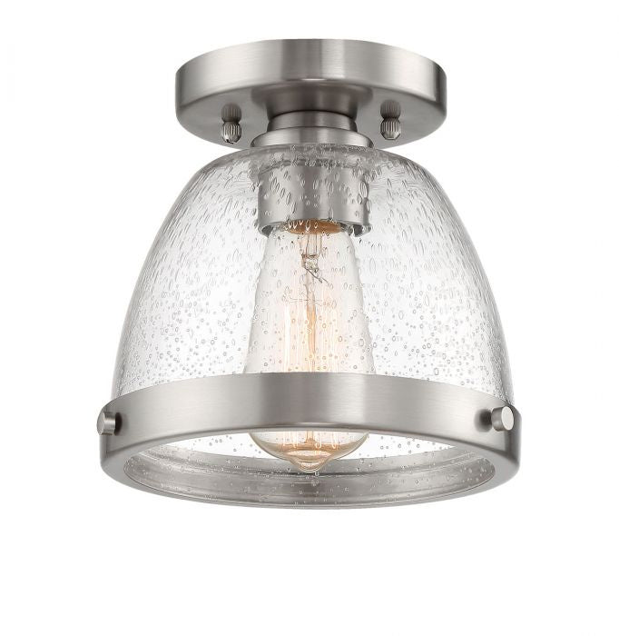 Craftmade X1410-BNK One Light Flushmount, Brushed Polished Nickel