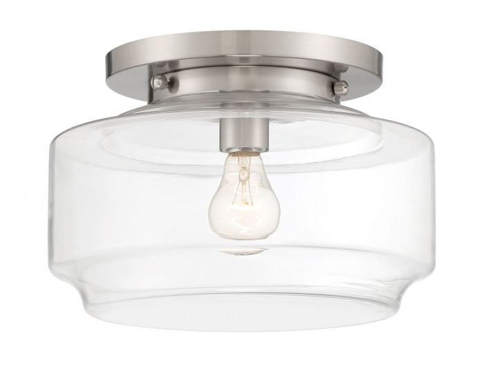Craftmade X3112-BNK One Light Flushmount, Brushed Polished Nickel