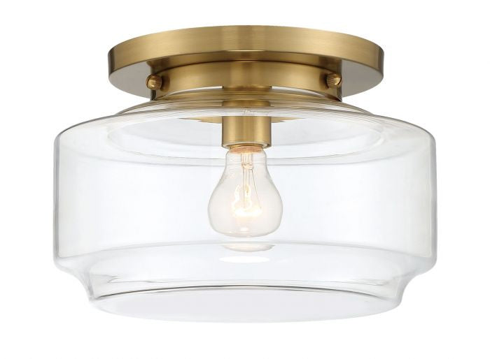 Craftmade X3112-SB One Light Flushmount, Satin Brass